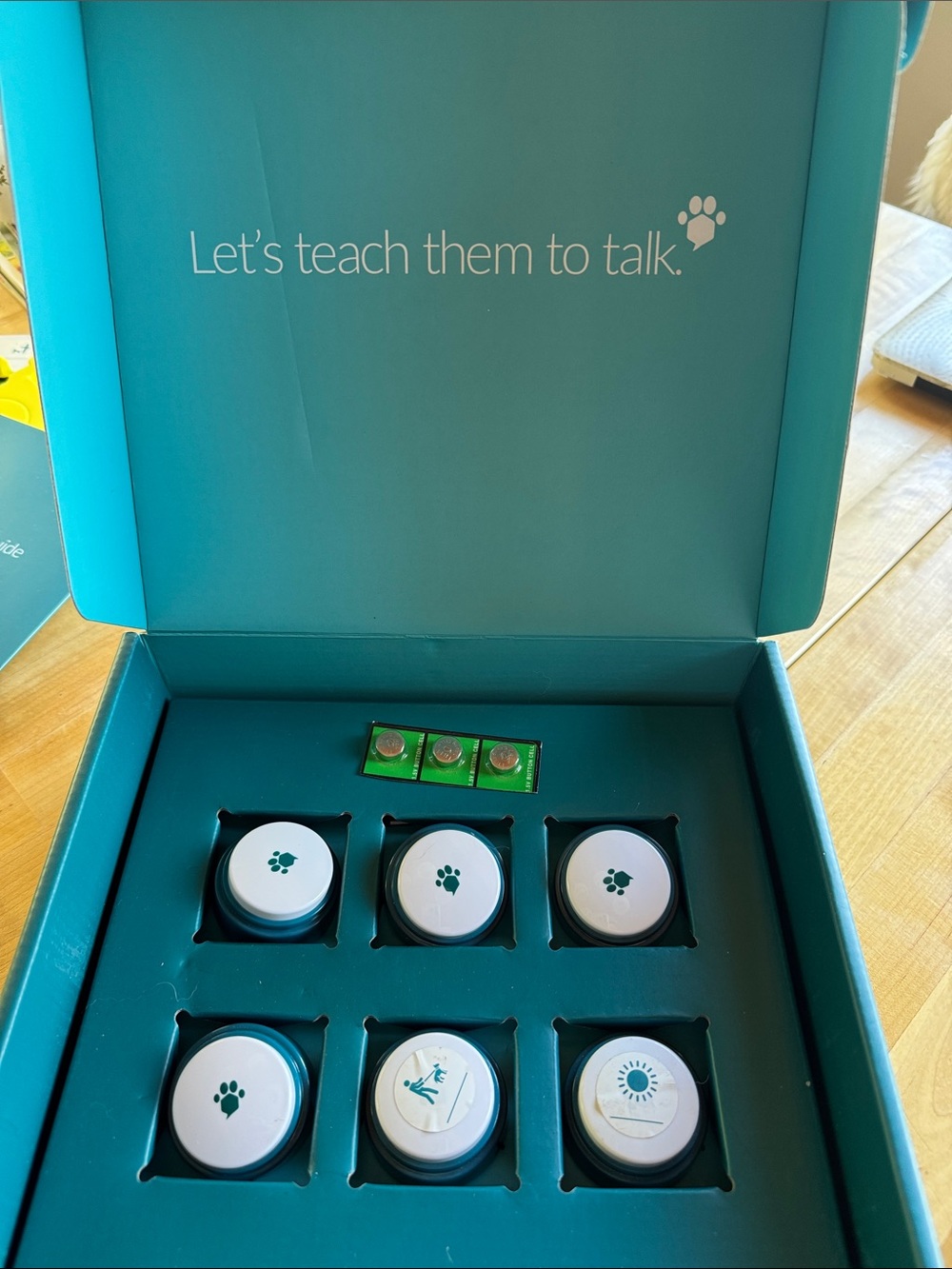 Pet Communication Training Buttons - Teal and White
